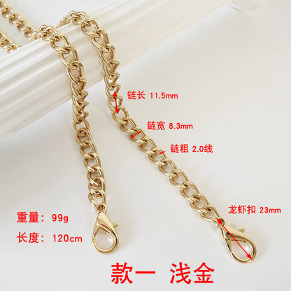 Metal Bag Chain With Woven Shoulder Strap For DIY