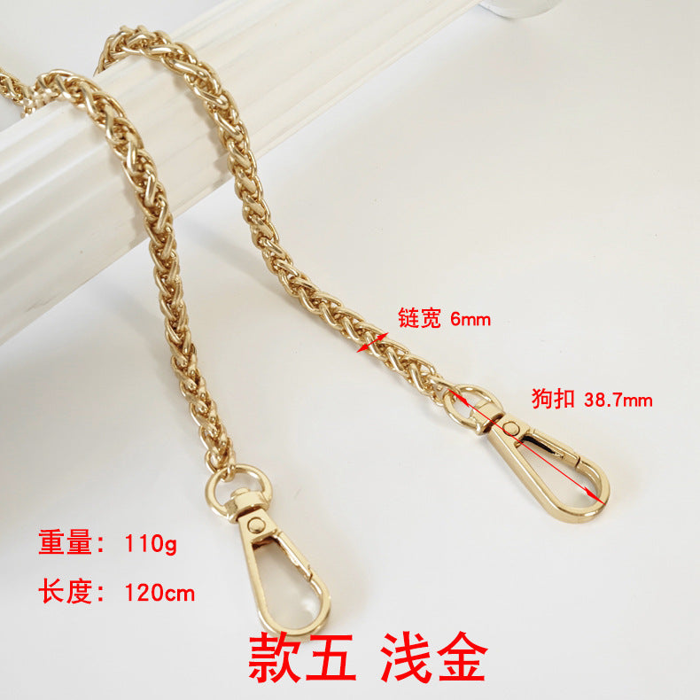 Metal Bag Chain With Woven Shoulder Strap For DIY