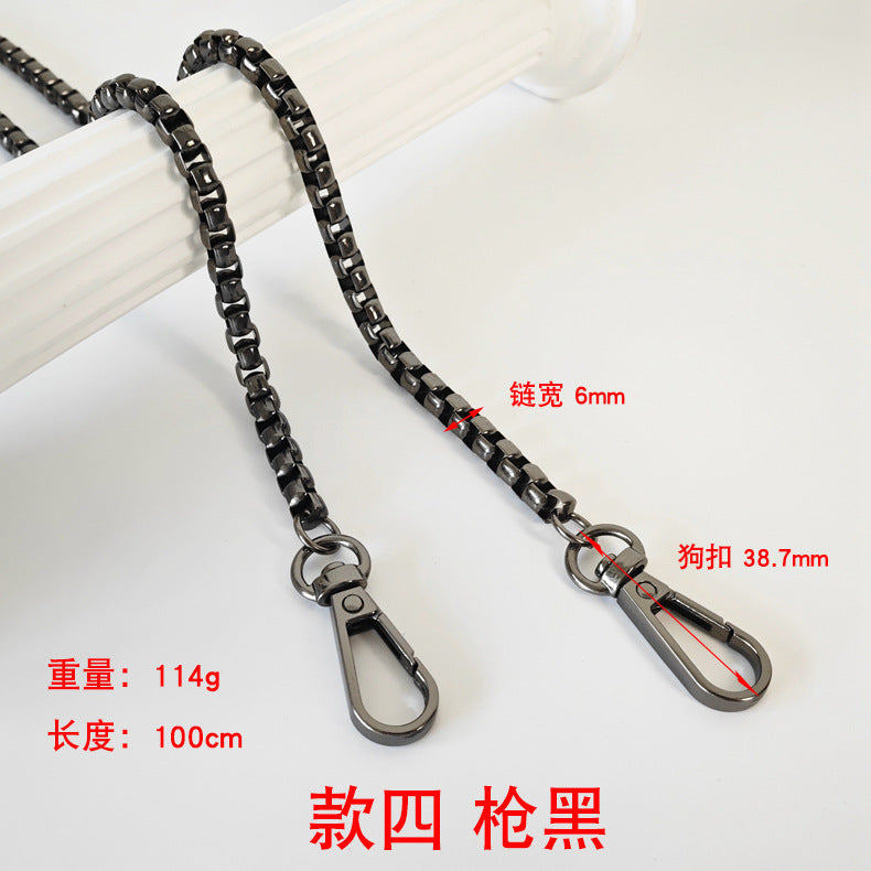 Metal Bag Chain With Woven Shoulder Strap For DIY