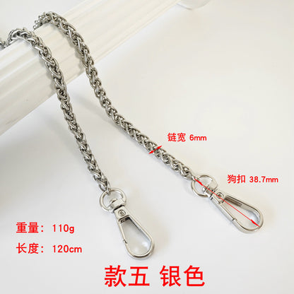 Metal Bag Chain With Woven Shoulder Strap For DIY