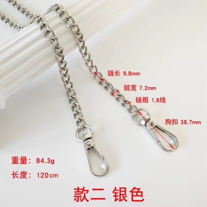 Metal Bag Chain With Woven Shoulder Strap For DIY