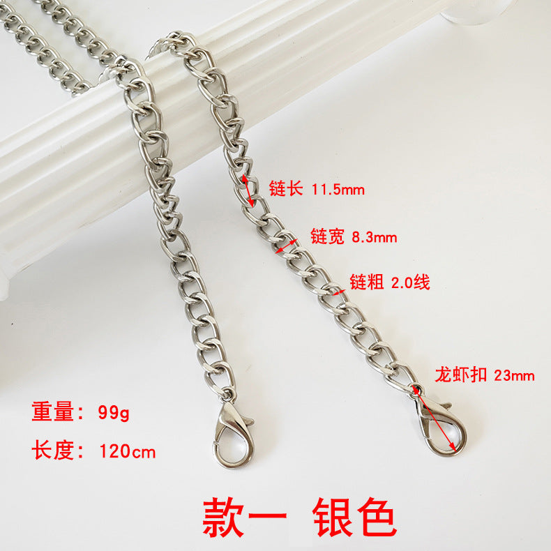 Metal Bag Chain With Woven Shoulder Strap For DIY