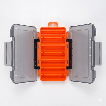 Durable Dual-Sided Fishing Tackle Box