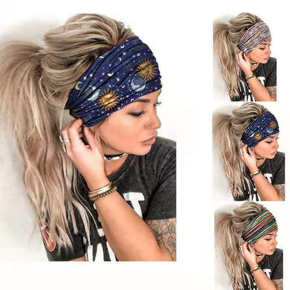 Summer Women's Yoga Headscarf Wide Hair Band
