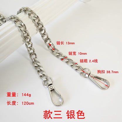 Metal Bag Chain With Woven Shoulder Strap For DIY