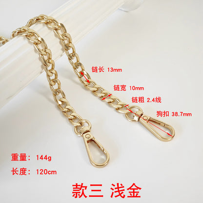 Metal Bag Chain With Woven Shoulder Strap For DIY