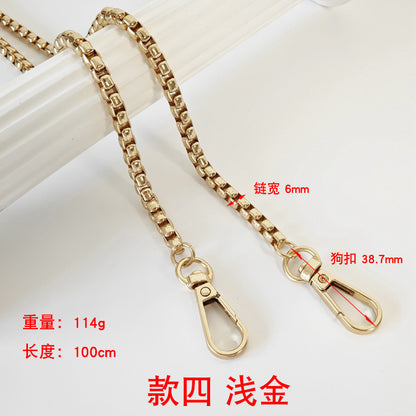 Metal Bag Chain With Woven Shoulder Strap For DIY