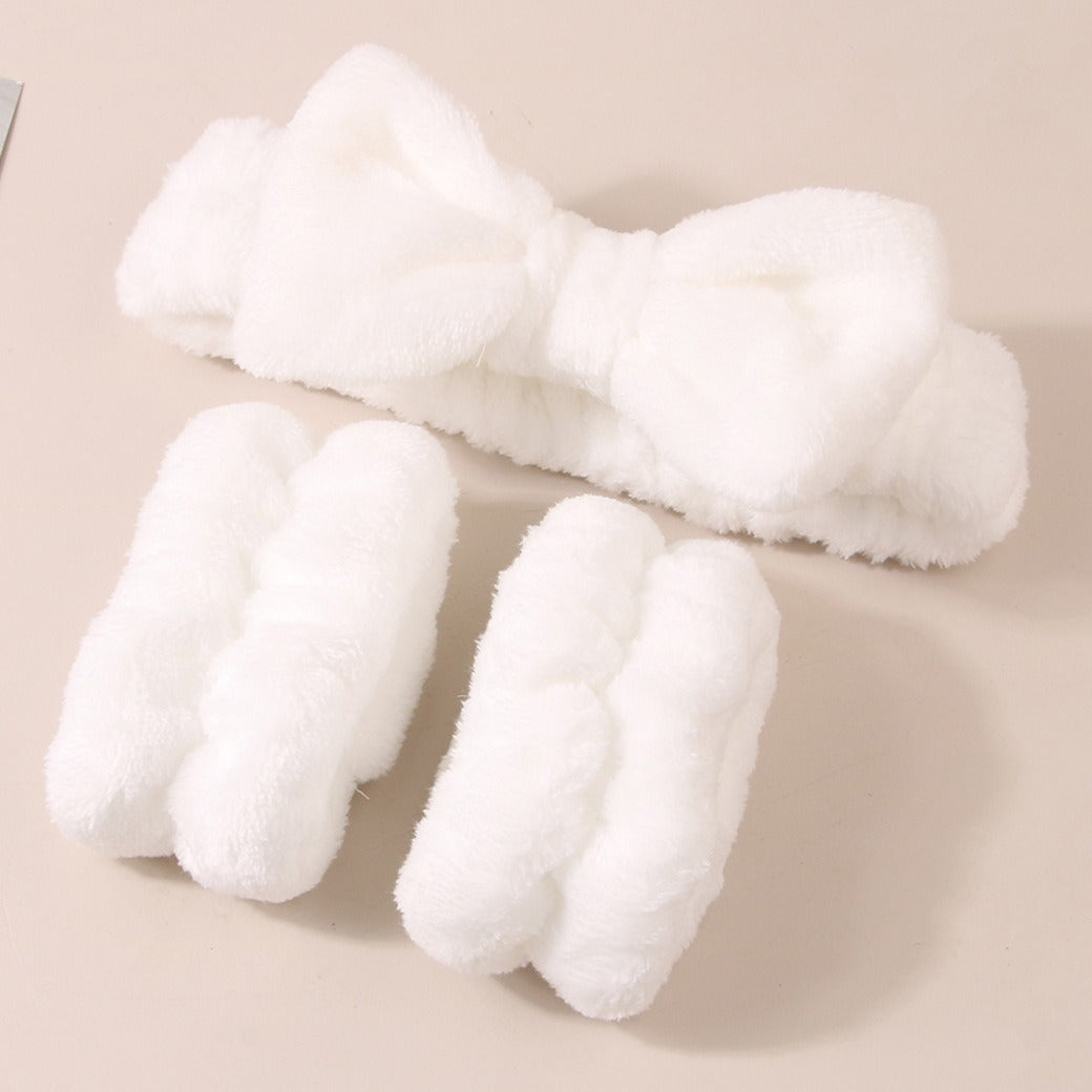 Facial Brush & Coral Fleece Hair Band Set