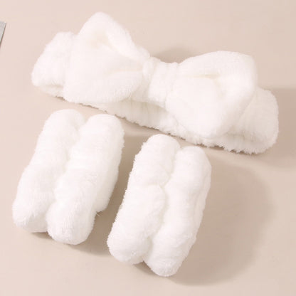 Facial Brush & Coral Fleece Hair Band Set
