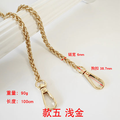 Metal Bag Chain With Woven Shoulder Strap For DIY